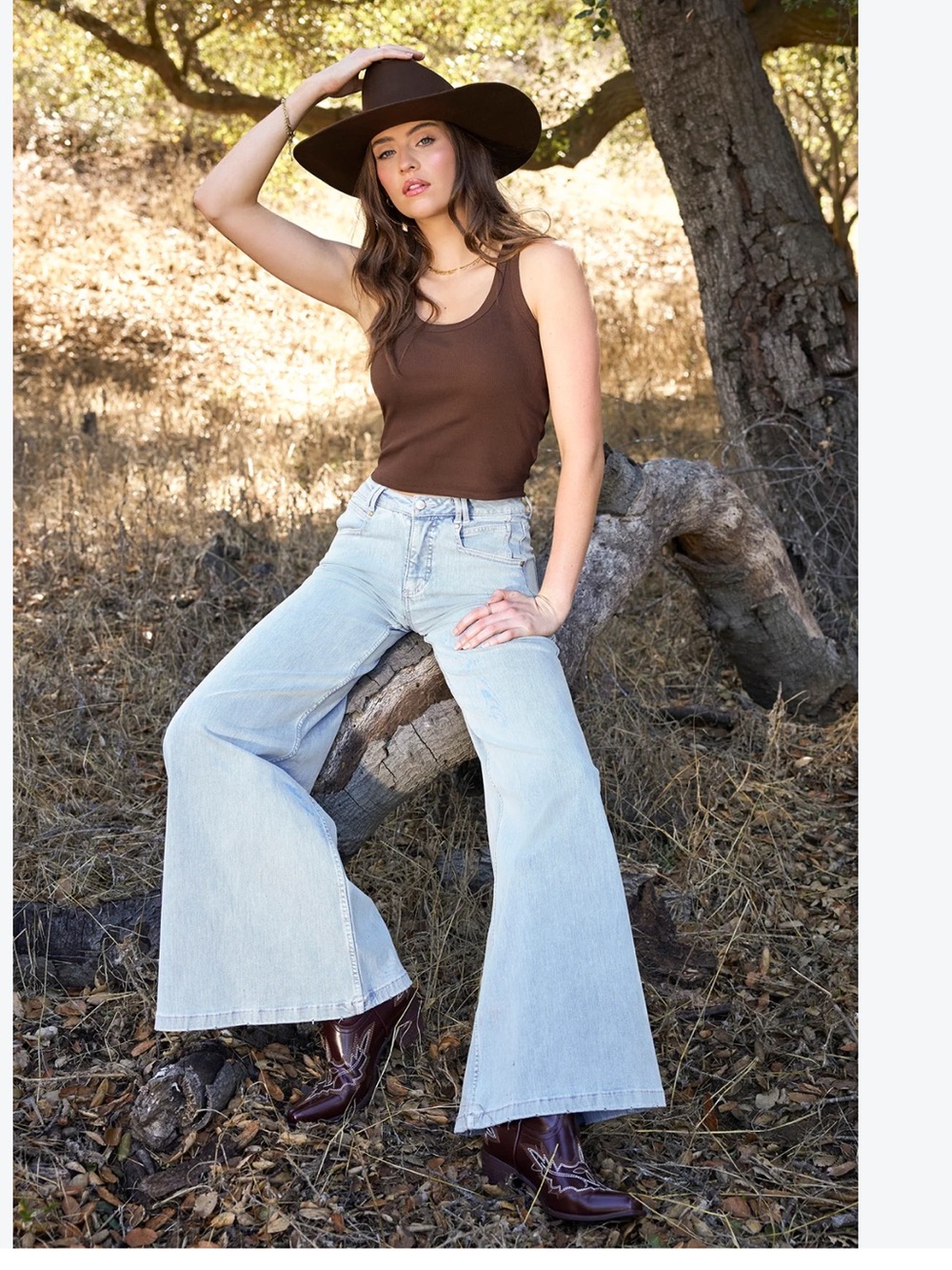 POPFLEX Light Blue High-Rise Wide-Leg Jeans